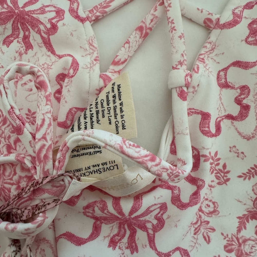LoveShackFancy Pink and White Floral One-Piece Swimsuit - Picture 9 of 9